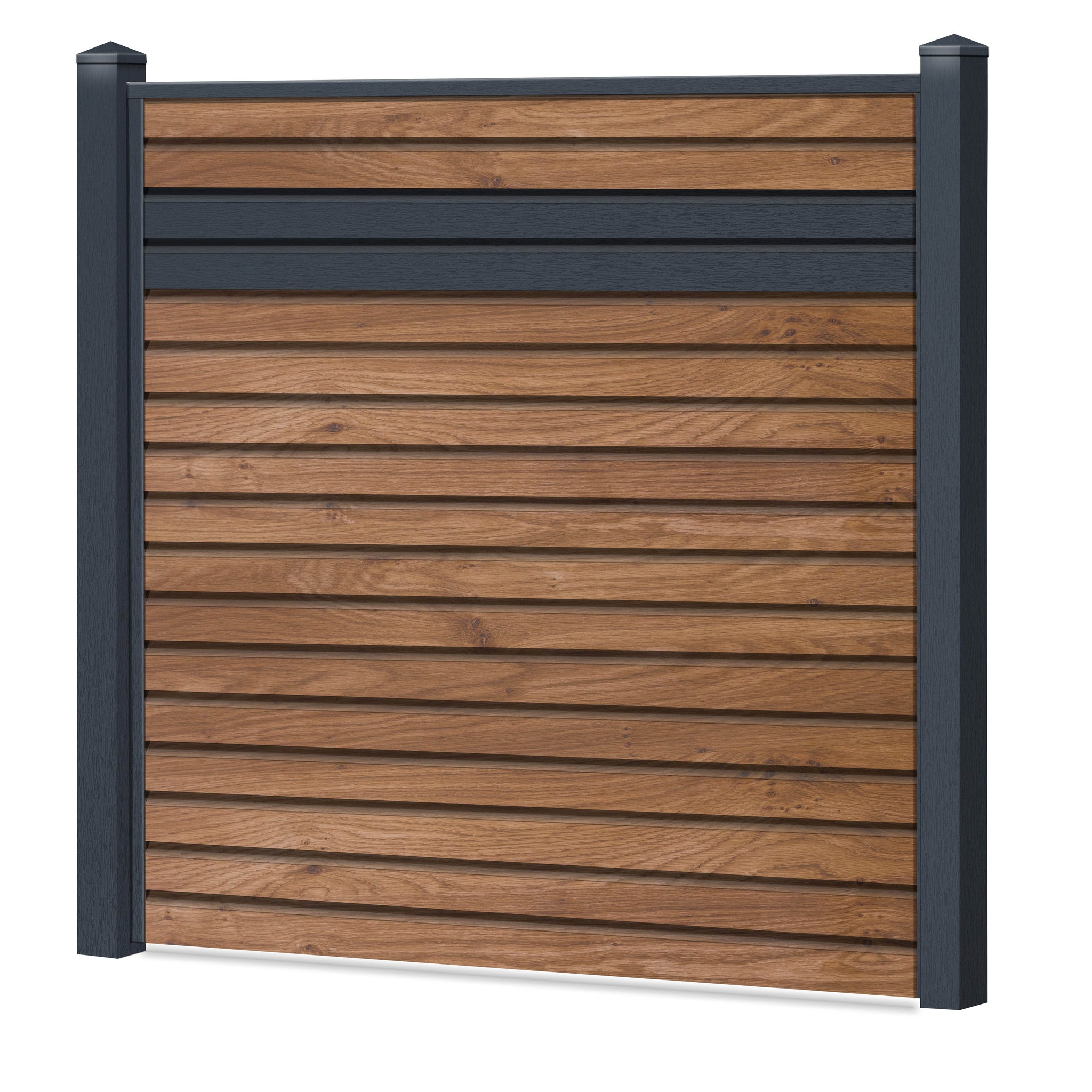 Rhombus Sichtschutzzaun Kunststoff - Winchester / Anthrazit Einschub - Zaunstudio