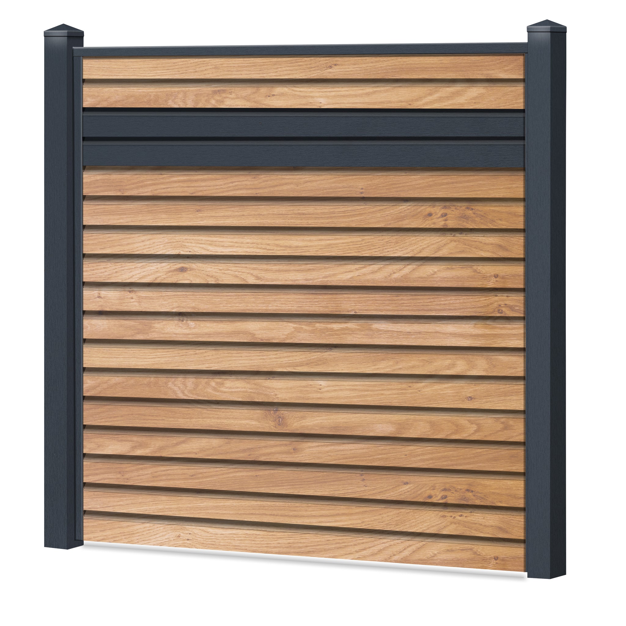 Rhombus Blickdicht Sichtschutzzaun Kunststoff - Irish Oak / Anthrazit Einschub