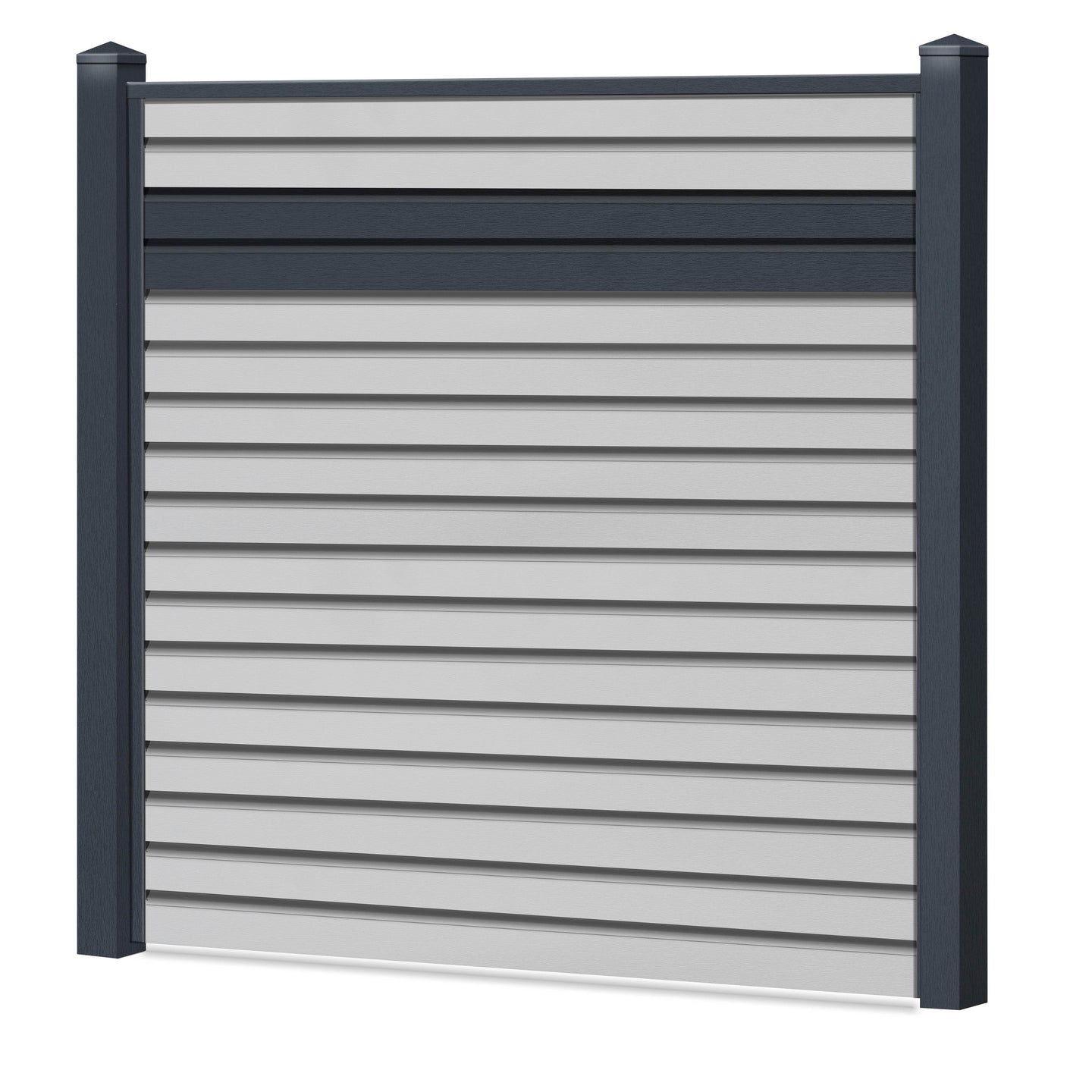 Rhombus Sichtschutzzaun Kunststoff - Lichtgrau / Anthrazit Einschub - Zaunstudio