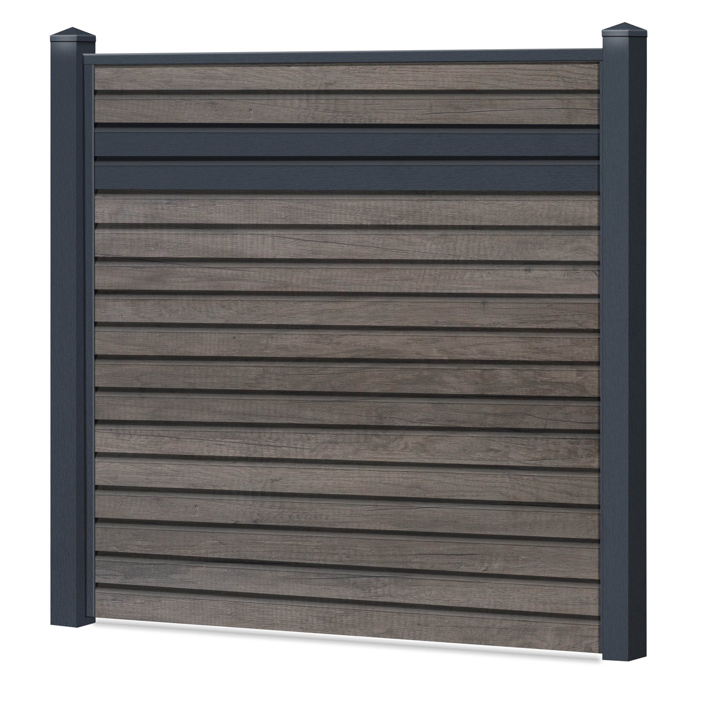 Rhombus Sichtschutzzaun Kunststoff - Monument Oak / Anthrazit Einschub - Zaunstudio