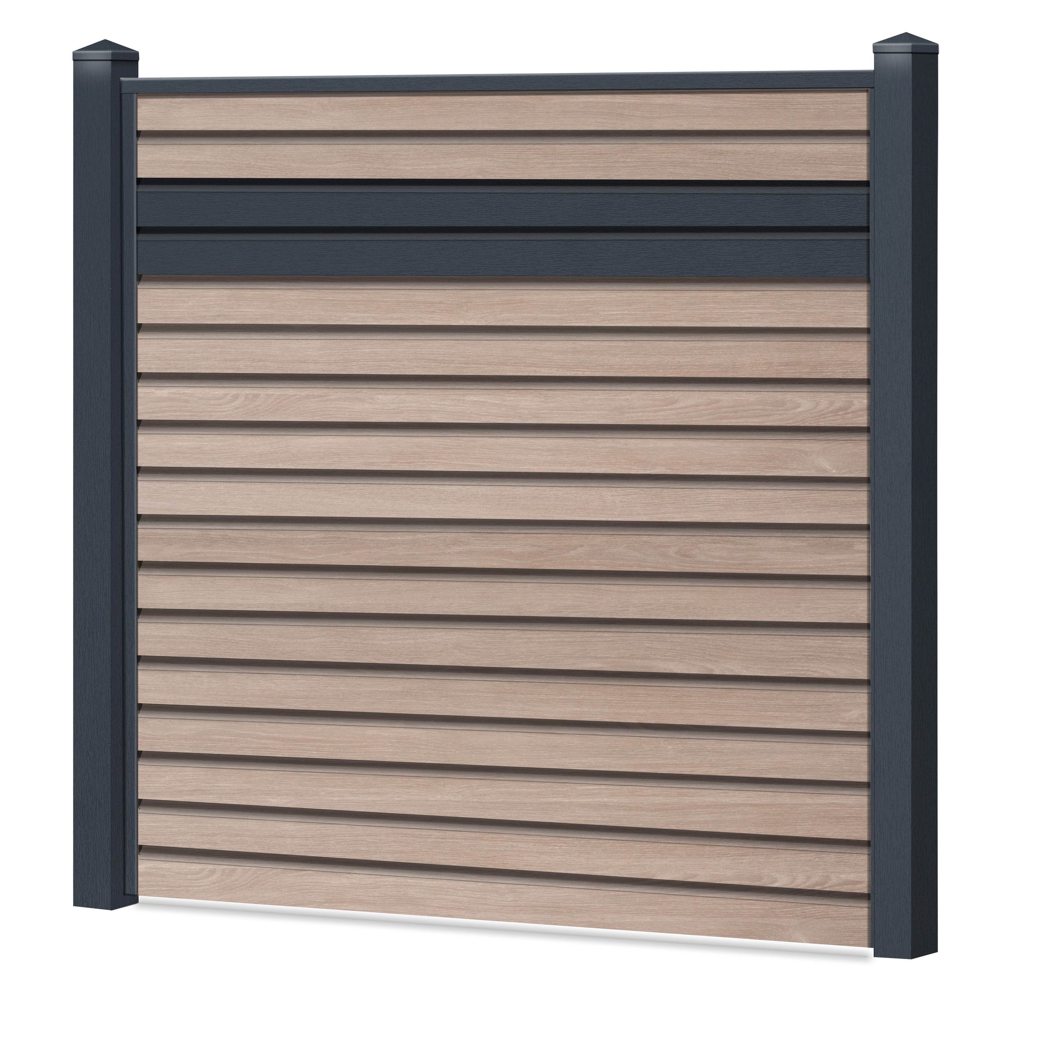 Rhombus Sichtschutzzaun Kunststoff - Sheffield Oak Light / Anthrazit Einschub - Zaunstudio