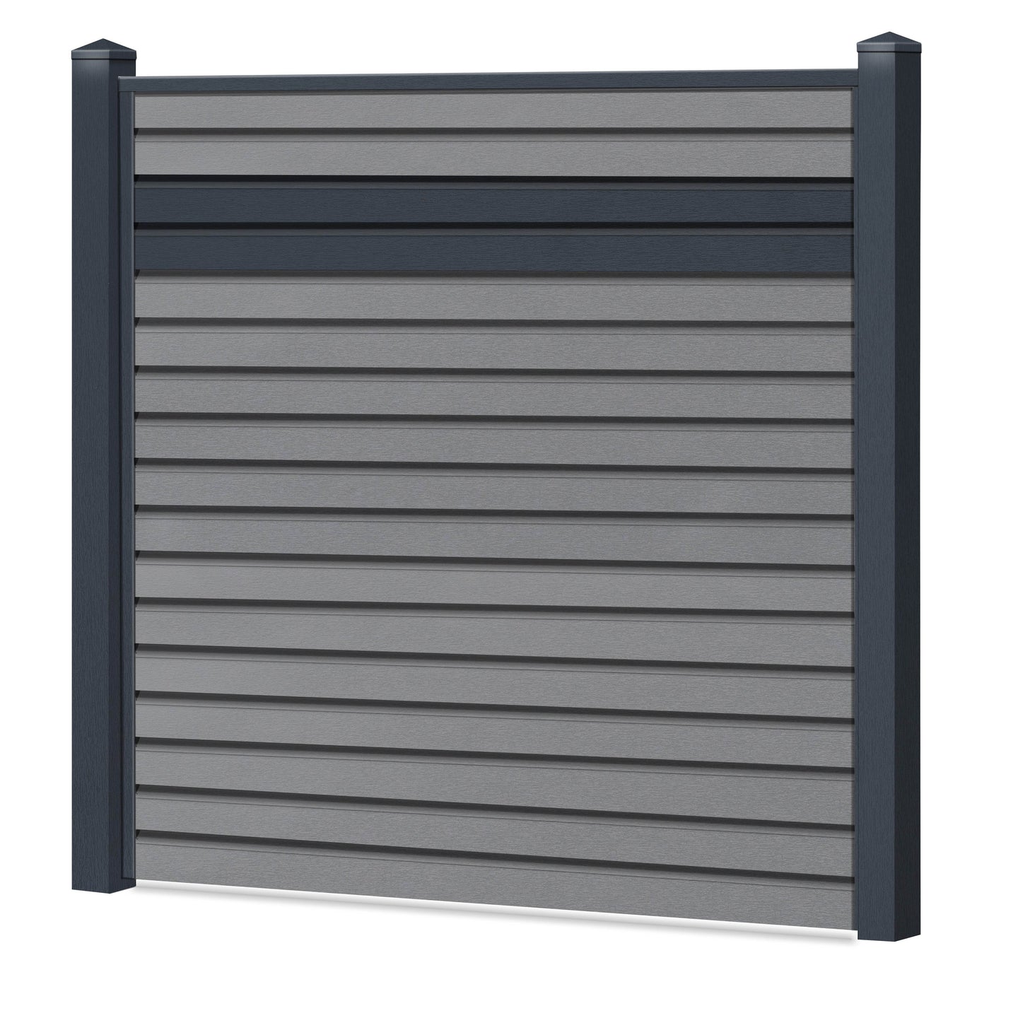 Rhombus Sichtschutzzaun Kunststoff - Silbergrau / Anthrazit Einschub - Zaunstudio