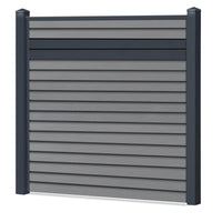 Rhombus Sichtschutzzaun Kunststoff - Silbergrau / Anthrazit Einschub - Zaunstudio