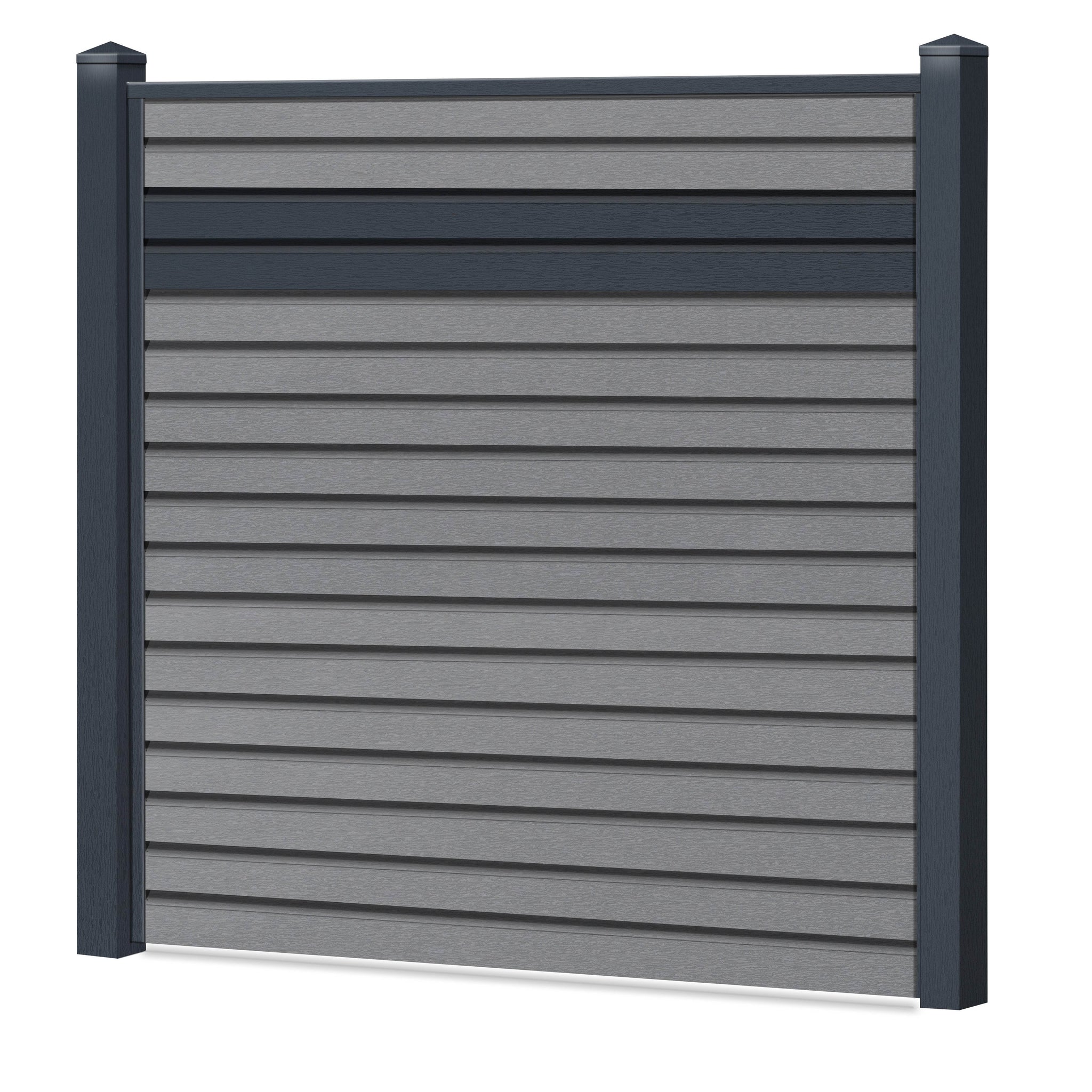 Rhombus Sichtschutzzaun Kunststoff - Silbergrau / Anthrazit Einschub - Zaunstudio