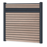 Easy Rhombus Blickdicht Sichtschutzzaun Kunststoff - Sheffield Oak light / Anthrazit + Einschub