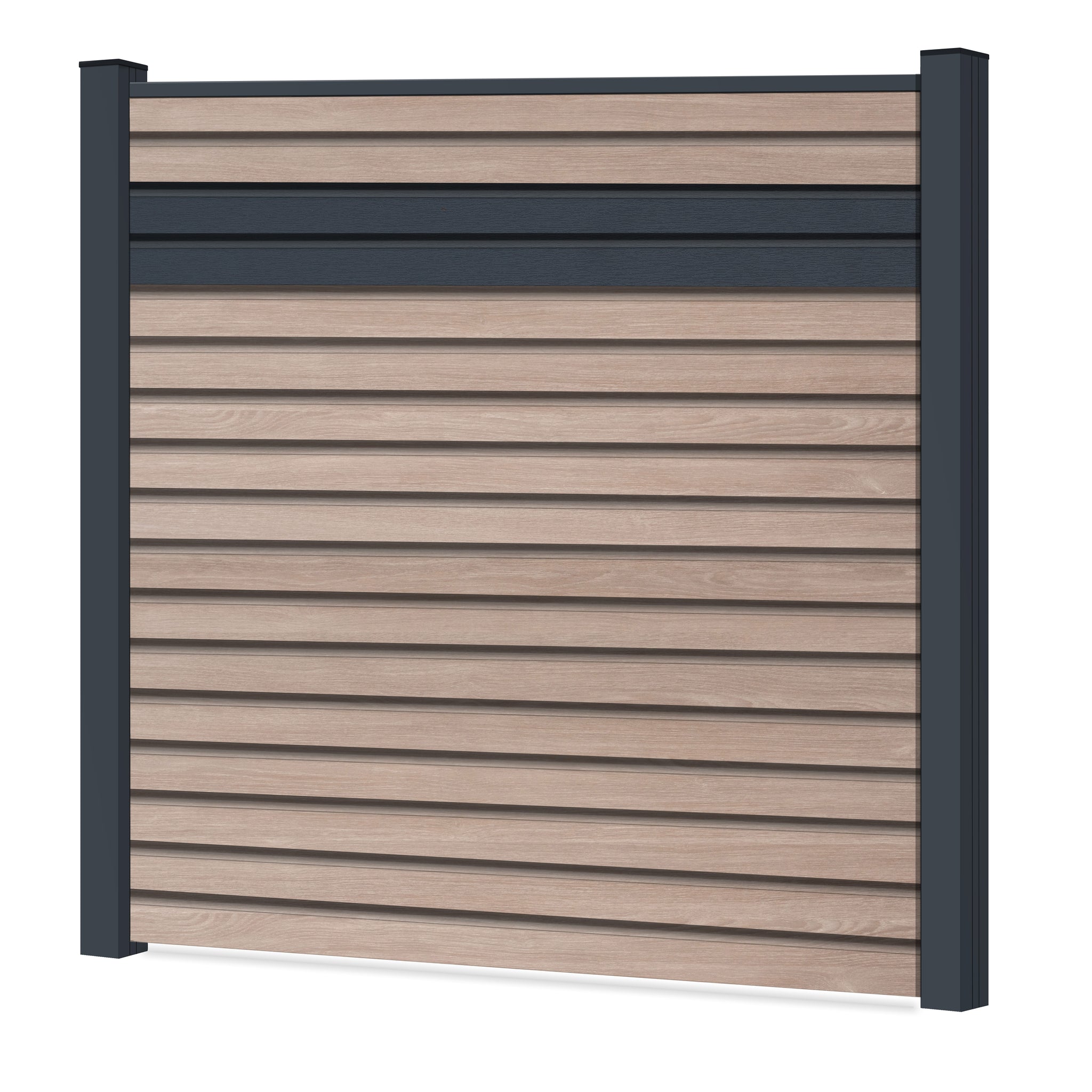 Easy Rhombus Blickdicht Sichtschutzzaun Kunststoff - Sheffield Oak light / Anthrazit + Einschub