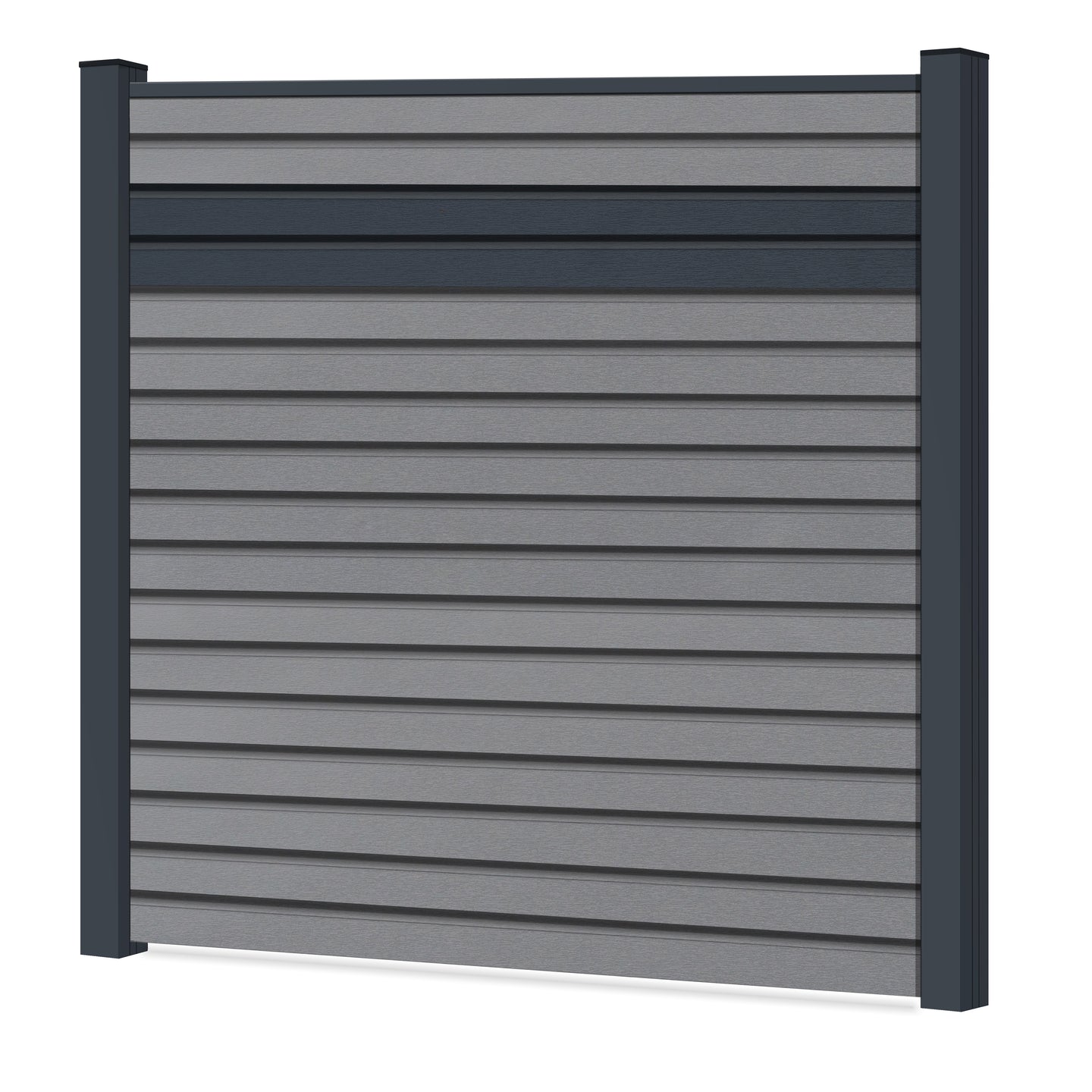 Easy Rhombus Blickdicht Sichtschutzzaun Kunststoff - Silbergrau / Anthrazit + Einschub