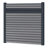 Easy Rhombus Blickdicht Sichtschutzzaun Kunststoff - Silbergrau / Anthrazit + Einschub