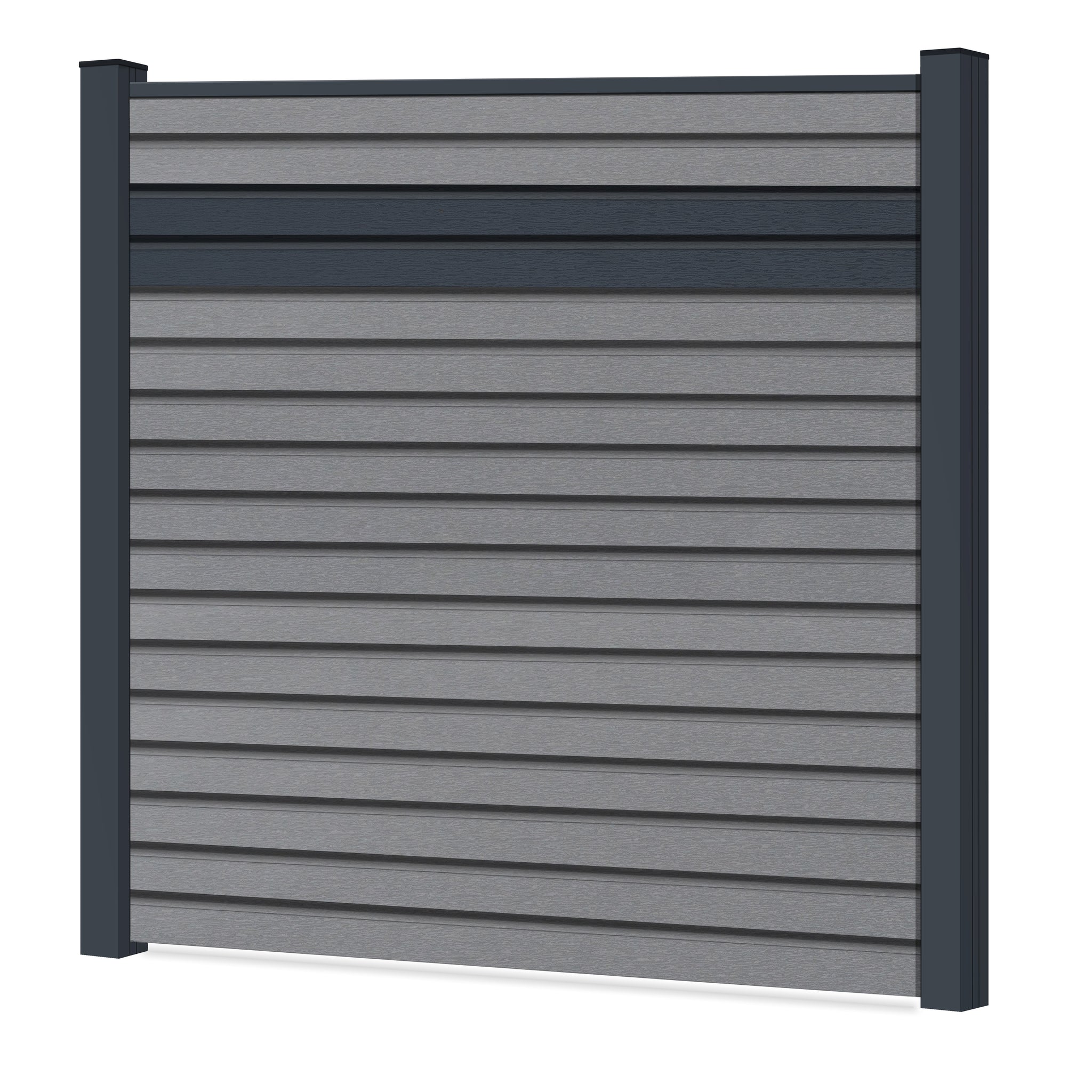 Easy Rhombus Blickdicht Sichtschutzzaun Kunststoff - Silbergrau / Anthrazit + Einschub