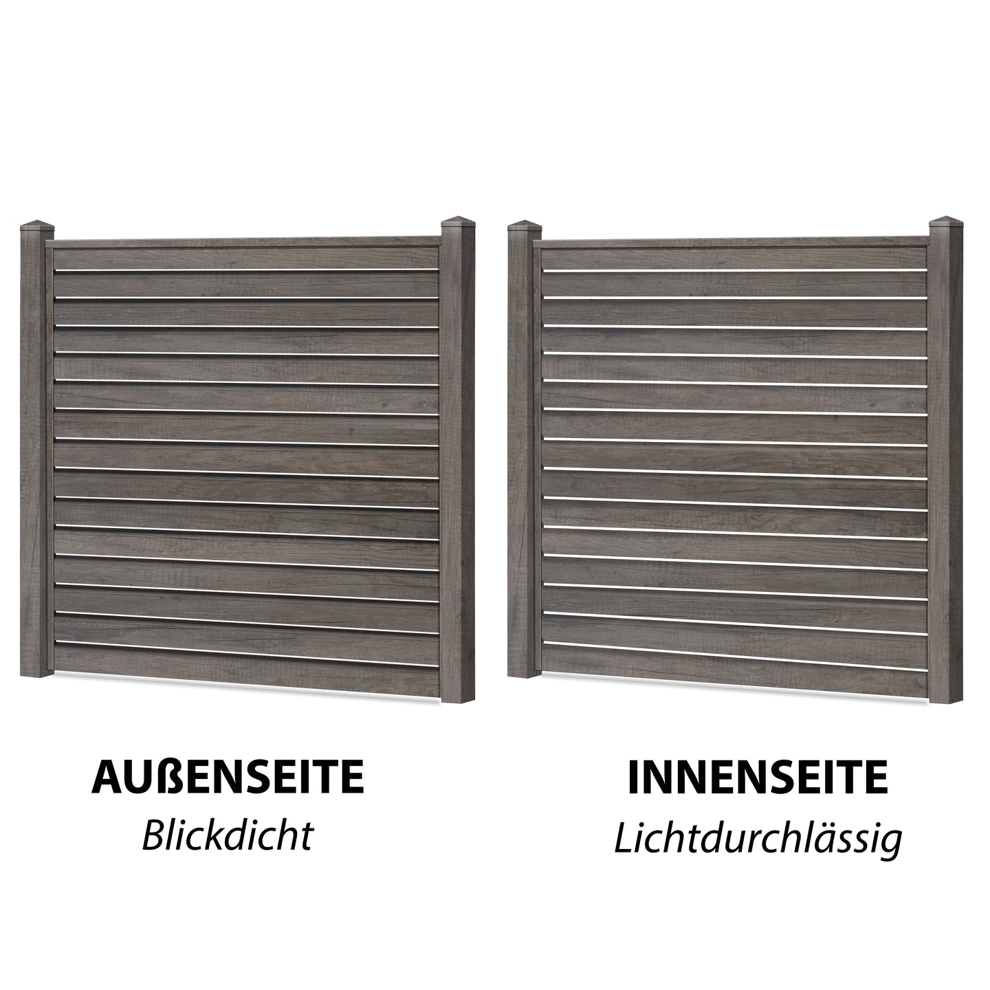 Rhombus Lichtdurchlässig Sichtschutzzaun Kunststoff - AnTEAK - Anthrazit Rahmen