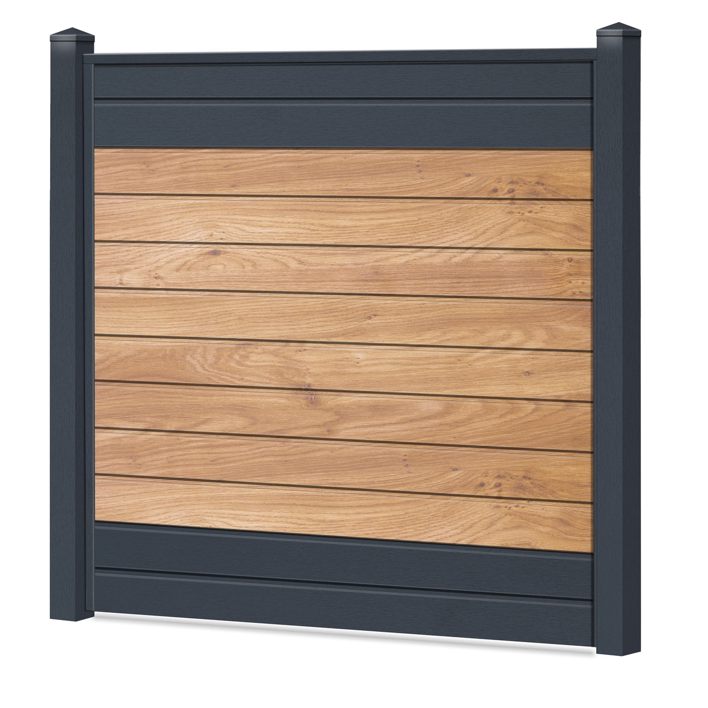 Sichtschutzzaun Kunststoff - Irish Oak / Anthrazit Klassische Optik