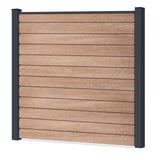 Easy Sichtschutzzaun Kunststoff - Coriander Oak / Anthrazit Klassische Optik - Zaunstudio