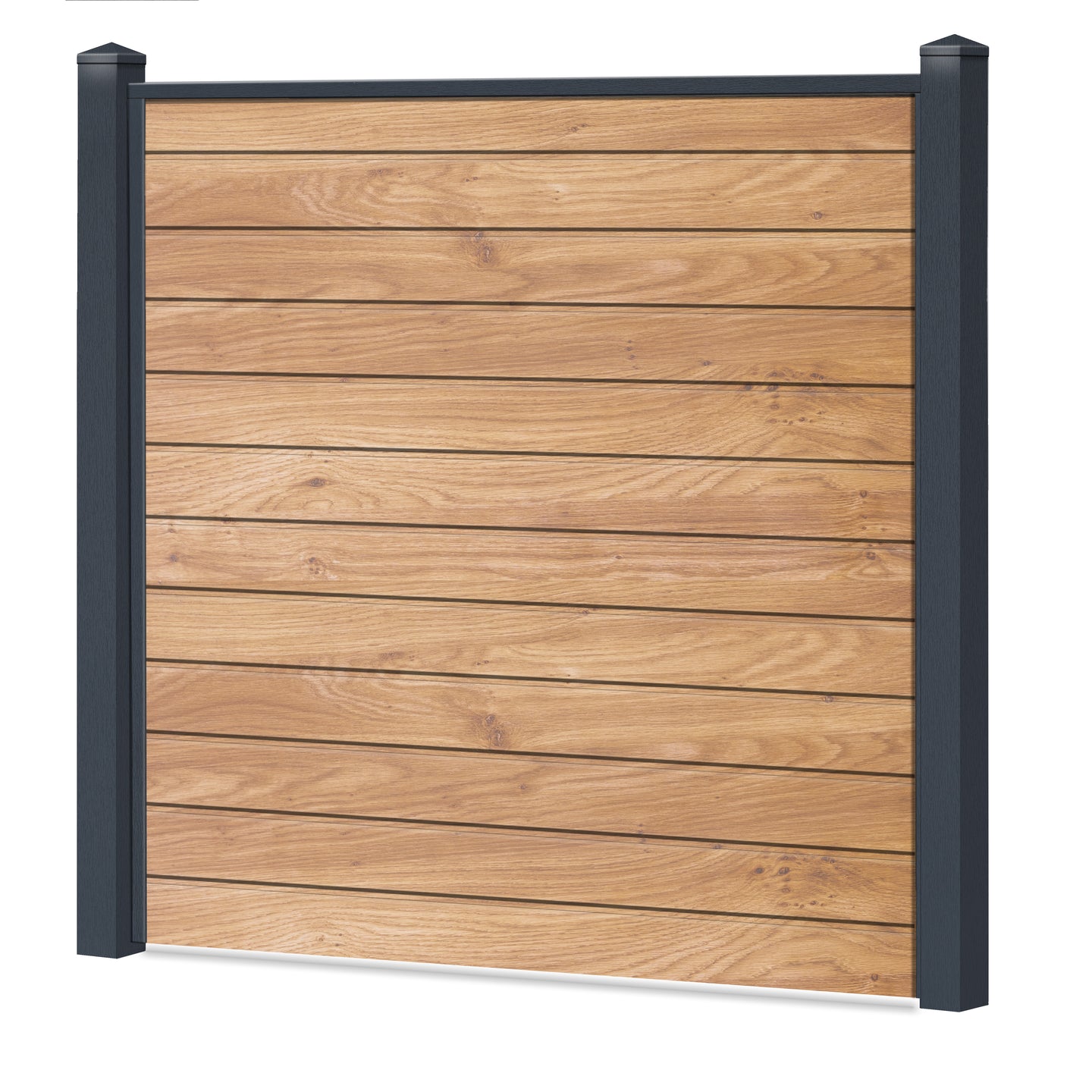 Sichtschutzzaun Kunststoff - Irish Oak - Anthrazit Rahmen Klassische Optik