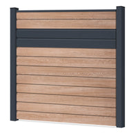 Easy Sichtschutzzaun Kunststoff - Coriander Oak / Anthrazit + Einschub Klassische Optik - Zaunstudio