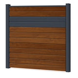 Easy Sichtschutzzaun Kunststoff - Golden Oak / Anthrazit + Einschub Klassische Optik - Zaunstudio