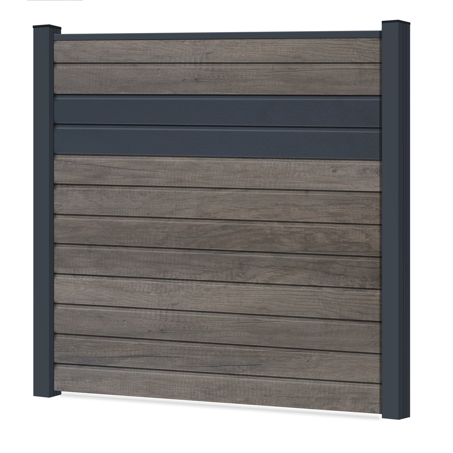 Easy Sichtschutzzaun PVC - Monument Oak / Anthrazit + Einschub Klassische