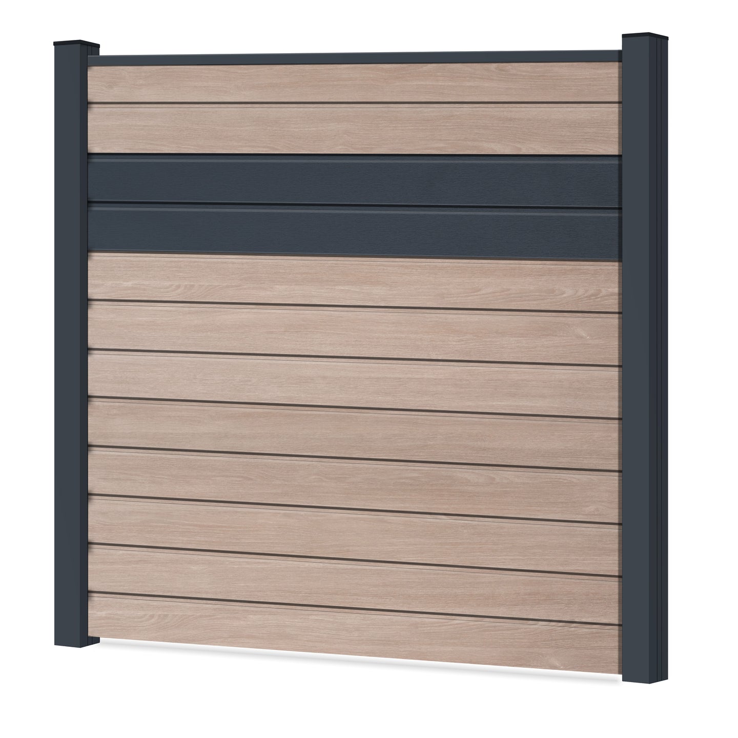 Easy Sichtschutzzaun PVC - Sheffield Oak light / Anthrazit + Einschub Klassische Optik