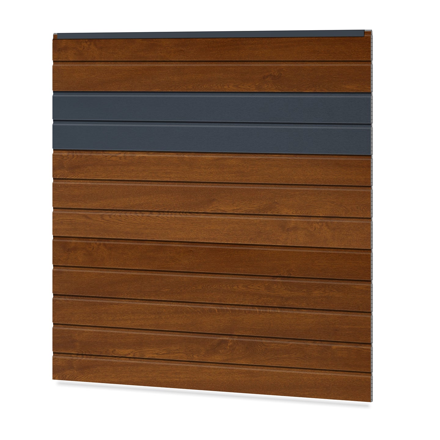Easy Sichtschutzzaun PVC - Golden Oak / Anthrazit + Einschub Klassische Optik