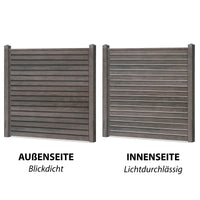 Rhombus Sichtschutzzaun Kunststoff - Silbergrau - Anthrazit Rahmen - Zaunstudio