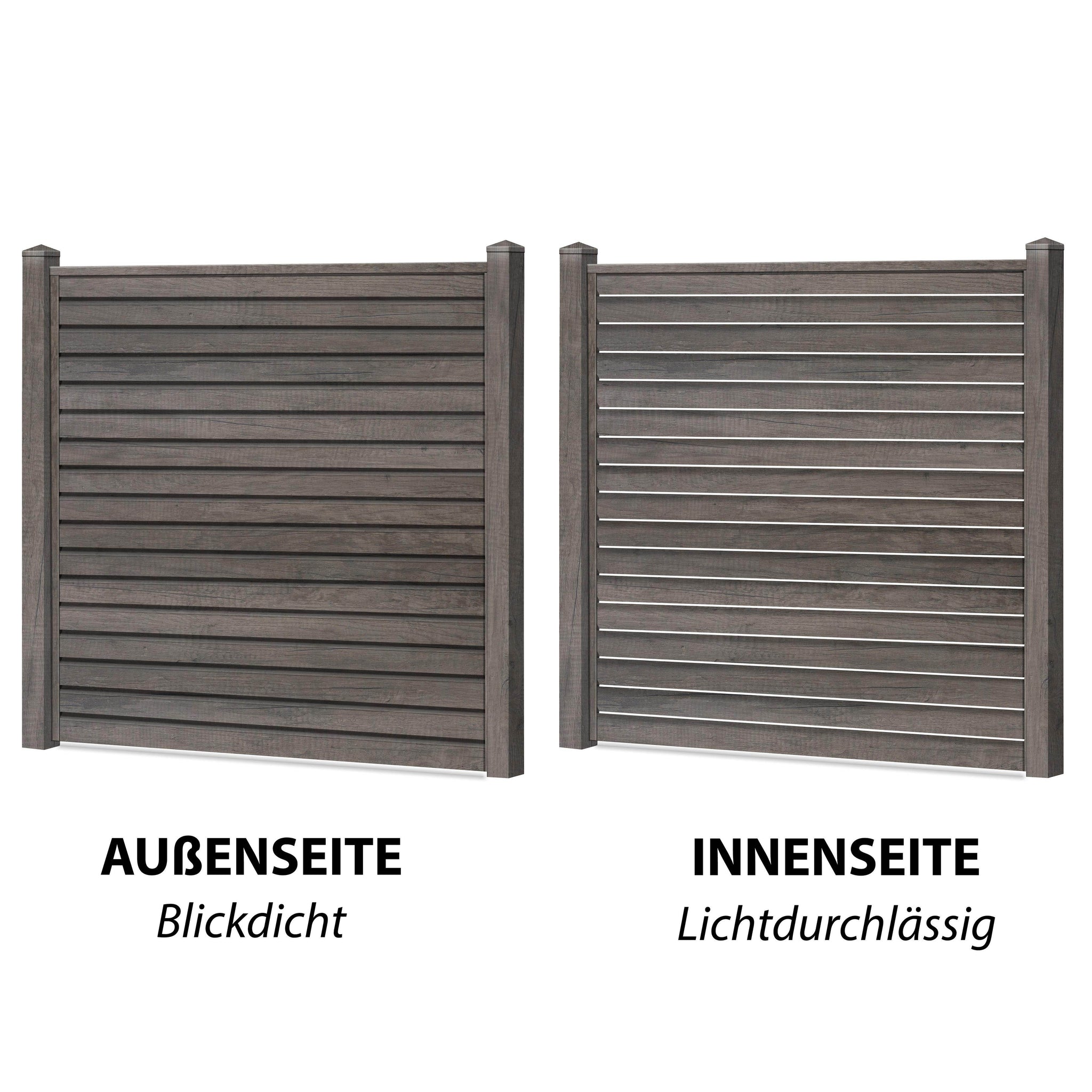 Rhombus Sichtschutzzaun Kunststoff - Silbergrau - Anthrazit Rahmen - Zaunstudio