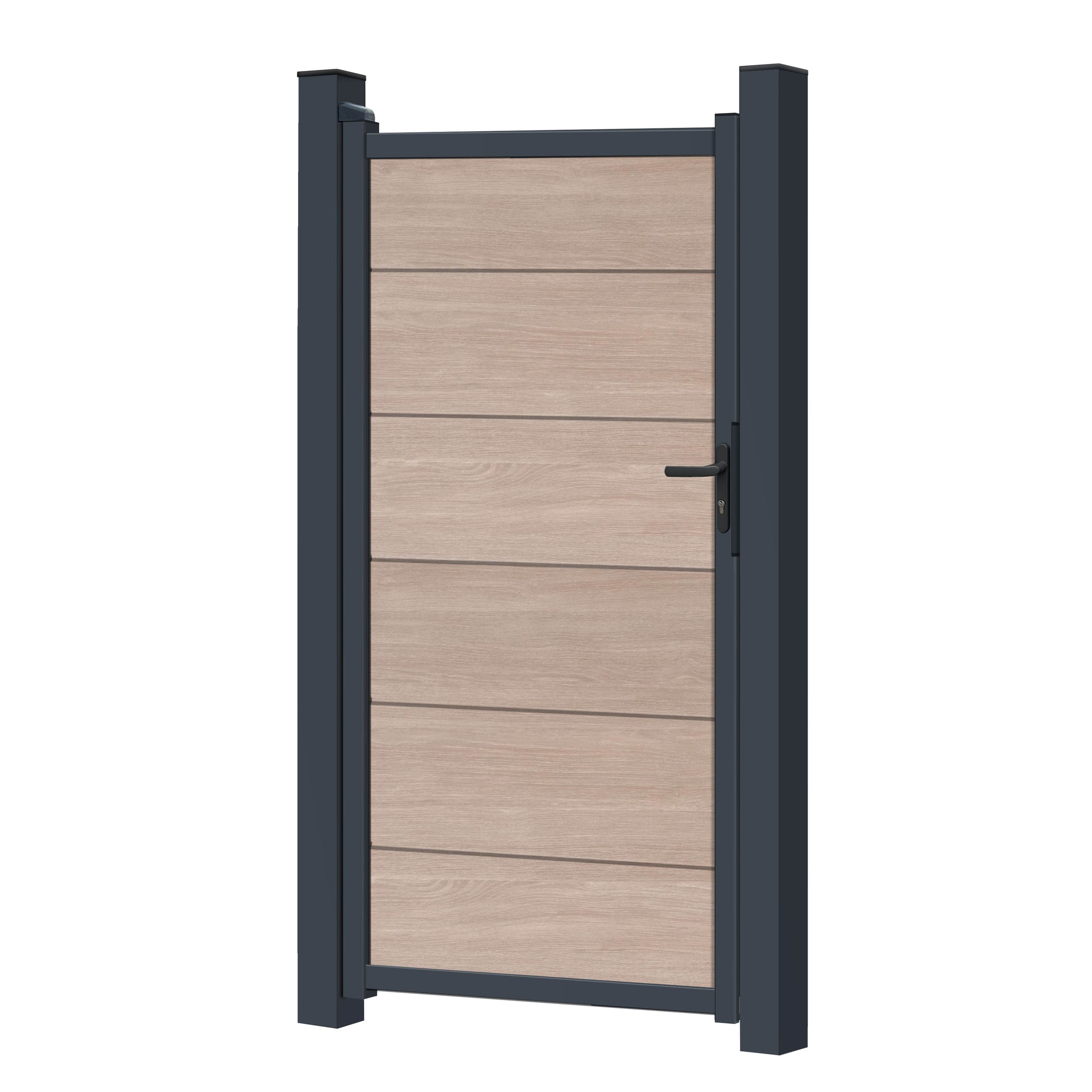 Zauntor für Easy Sichtschutzzaun Sheffield Oak light - XL Optik - Zaunstudio