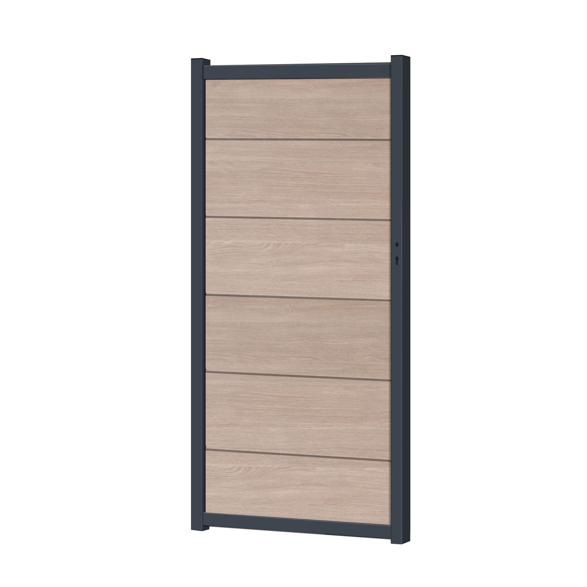 Zauntor für Easy Sichtschutzzaun Sheffield Oak light - XL Optik - Zaunstudio