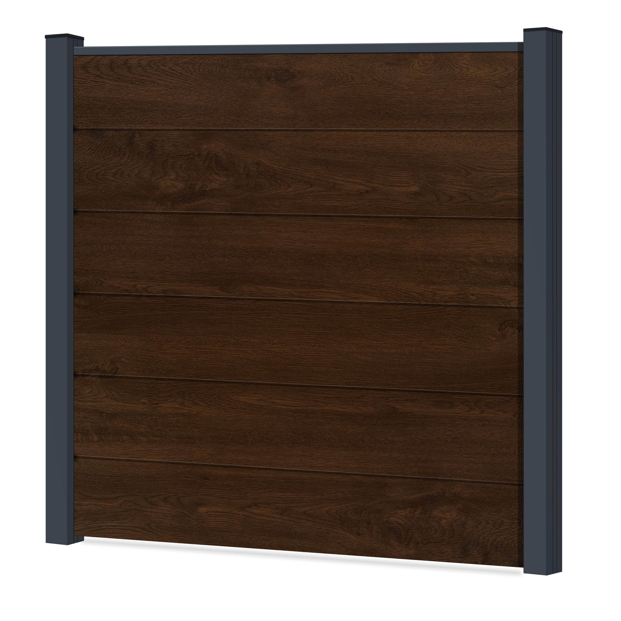 Easy Sichtschutzzaun Kunststoff - Nussbaum XL Optik - Zaunstudio