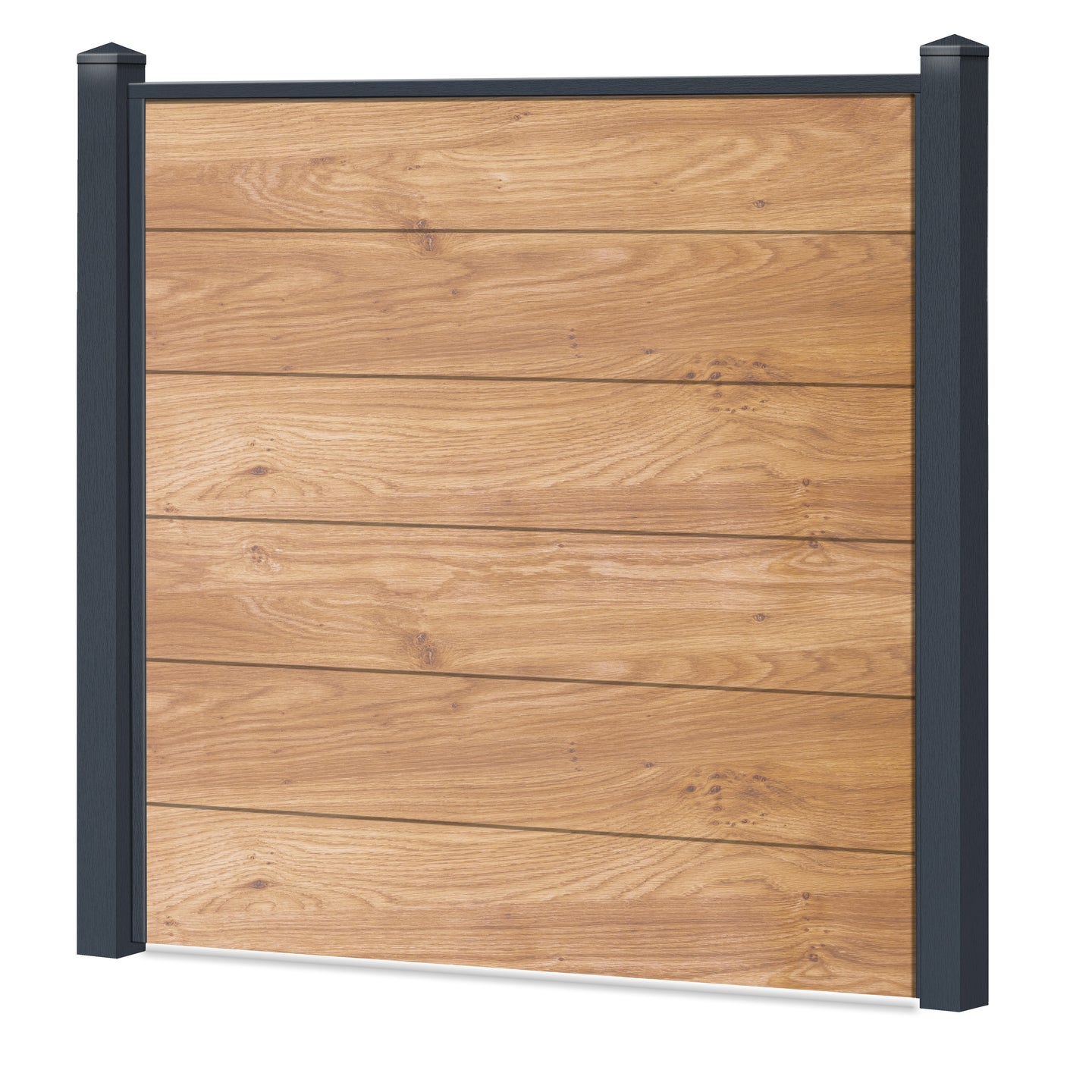 Sichtschutzzaun Kunststoff - Irish Oak - Anthrazit Rahmen XL Optik