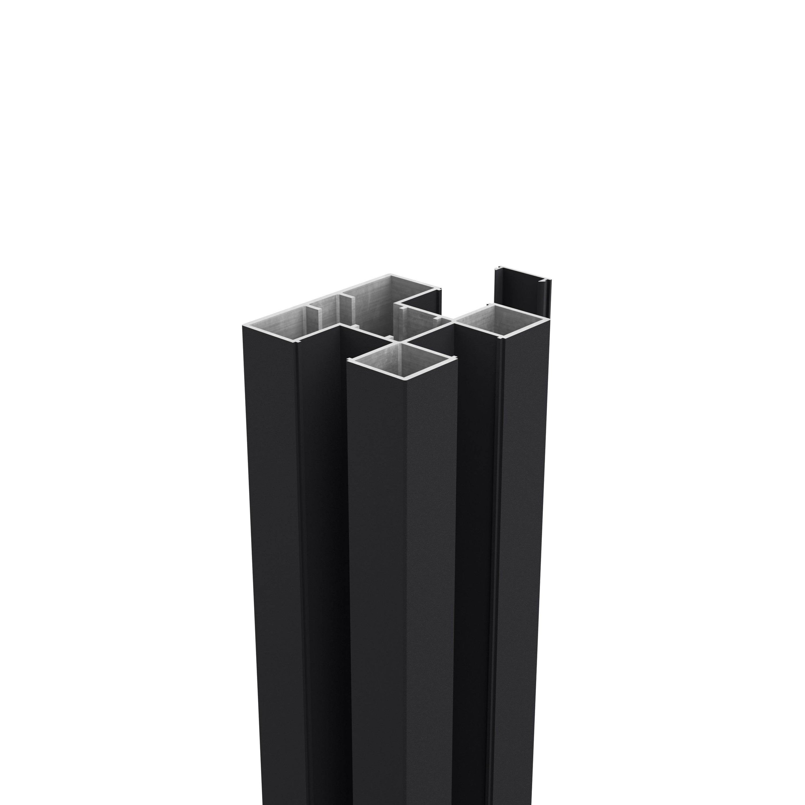 Easy Zaunpfosten Aluminium 75 x 75 mm Anthrazit inkl. Pfostenkappe - Zaunstudio