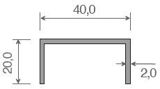 Querriegel Eiche Dunkel mit Klippleiste inkl. Alu-U-Verstärkung 80x35 mm