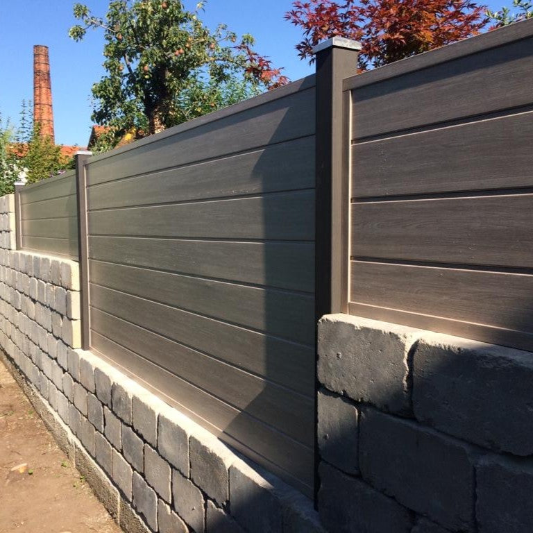 Sichtschutzzaun Kunststoff - AnTEAK Klassische Optik