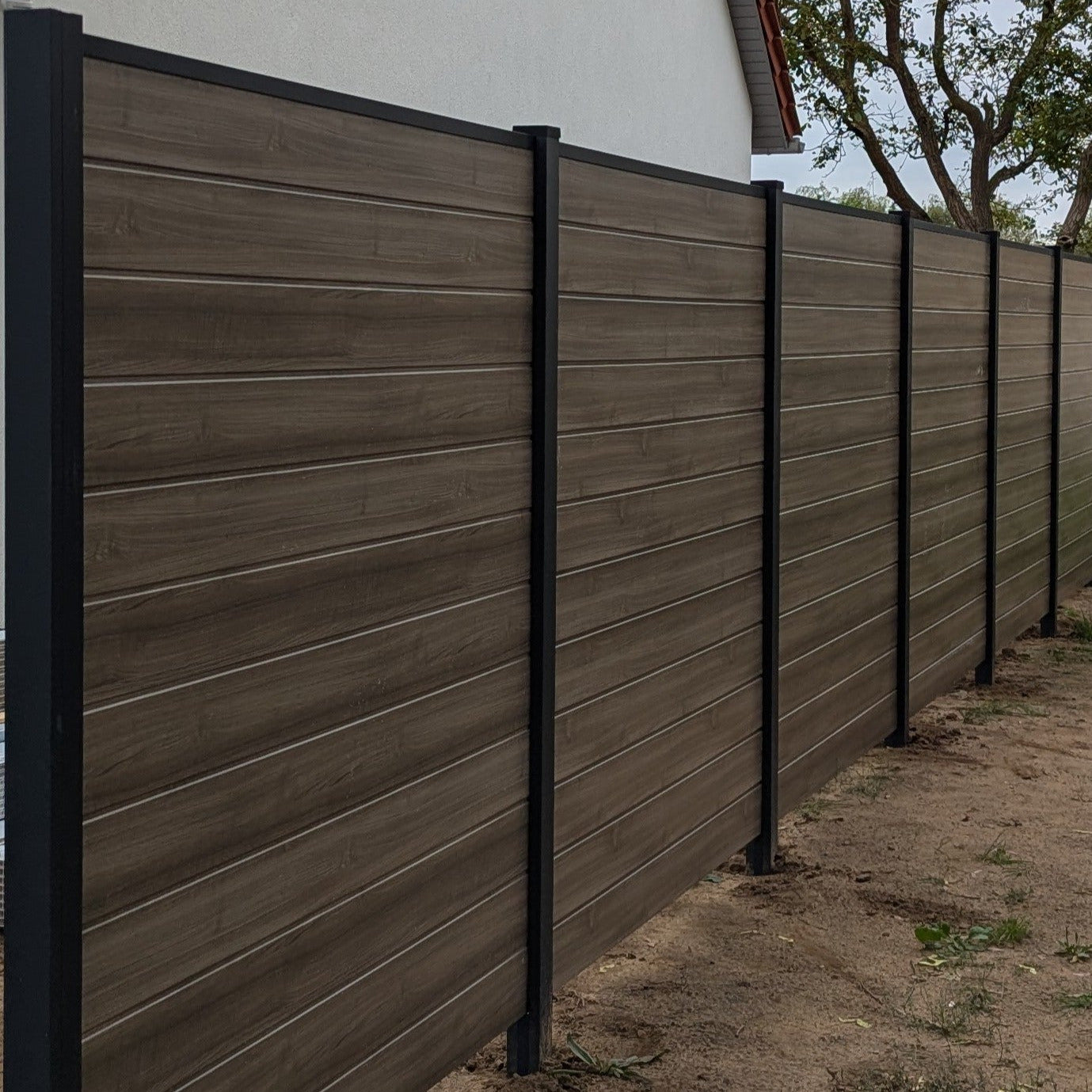 Easy Sichtschutzzaun Kunststoff - AnTEAK Klassische Optik