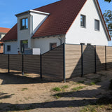 Easy Sichtschutzzaun Kunststoff - AnTEAK Klassische Optik