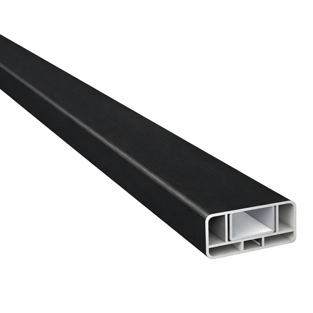 Querriegel Anthrazit mit Klippleiste inkl. Alu-U-Verstärkung 80x35 mm