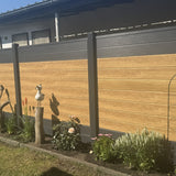 Sichtschutzzaun Kunststoff - Desert Oak / Anthrazit Klassische Optik