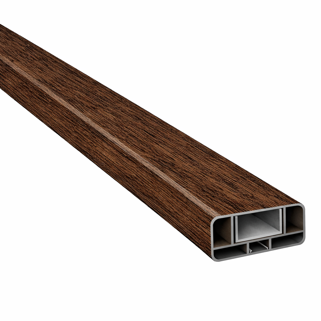 Querriegel Mooreiche mit Klippleiste inkl. Alu-U-Verstärkung 80x35 mm