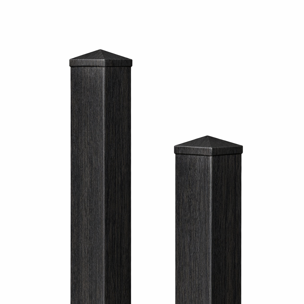 Kunststoff Zaunpfosten stahlverstärkt 10x10 cm Eiche Dunkel
