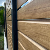 Rhombus Blickdicht Sichtschutzzaun Kunststoff - Desert Oak / Anthrazit Einschub