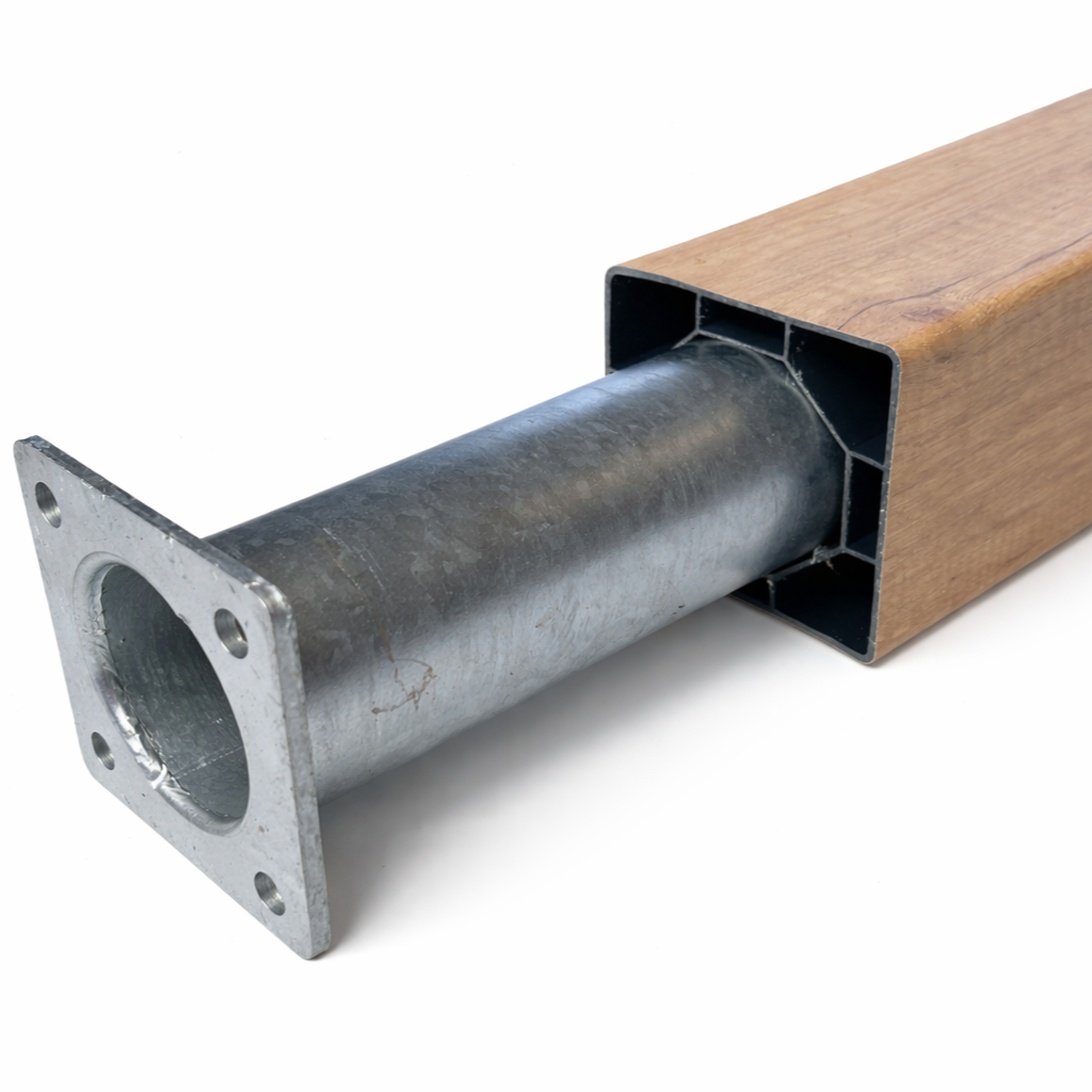 Kunststoff Zaunpfosten stahlverstärkt 10x10 cm Desert Oak