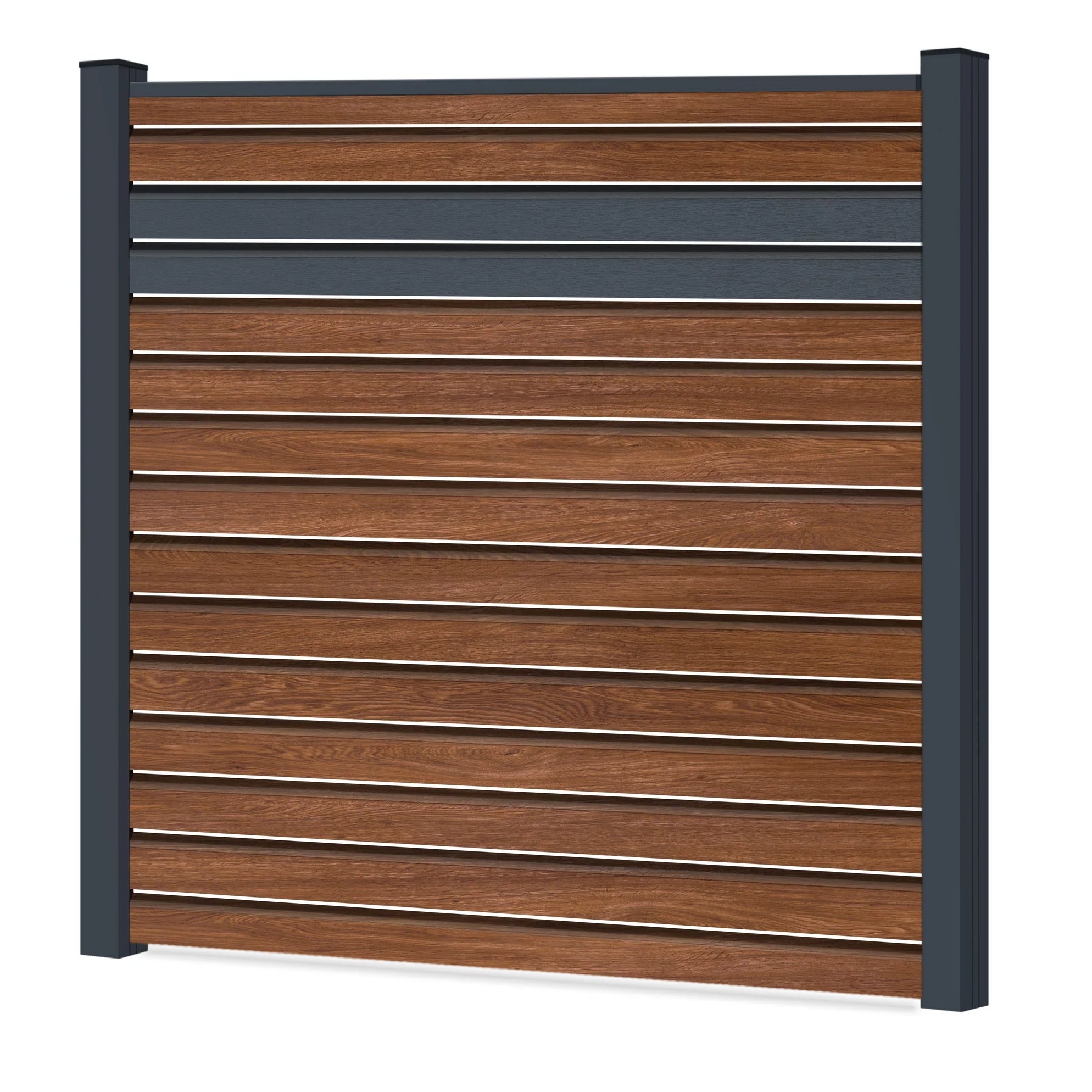 Easy Rhombus Blickdurchlässig Sichtschutzzaun Kunststoff - Honey Oak - Anthrazit Einschub