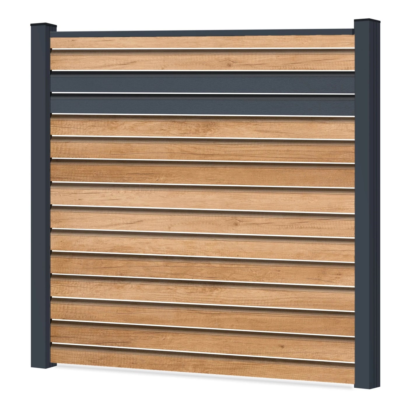 Easy Rhombus Blickdurchlässig Sichtschutzzaun Kunststoff - Desert Oak - Anthrazit Einschub