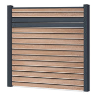 Easy Rhombus Blickdurchlässig Sichtschutzzaun Kunststoff - Coriander Oak - Anthrazit Einschube