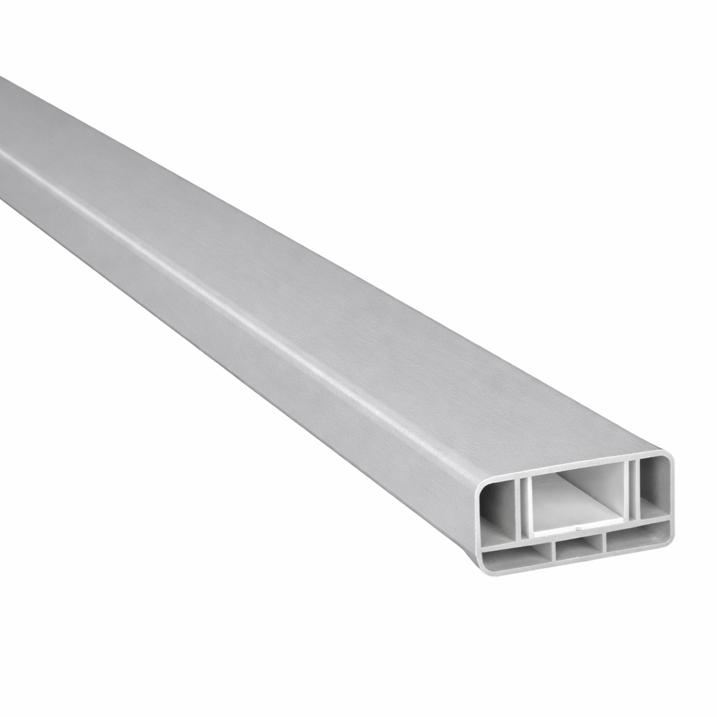 Querriegel Silbergrau mit Klippleiste inkl. Alu-U-Verstärkung 80x35 mm