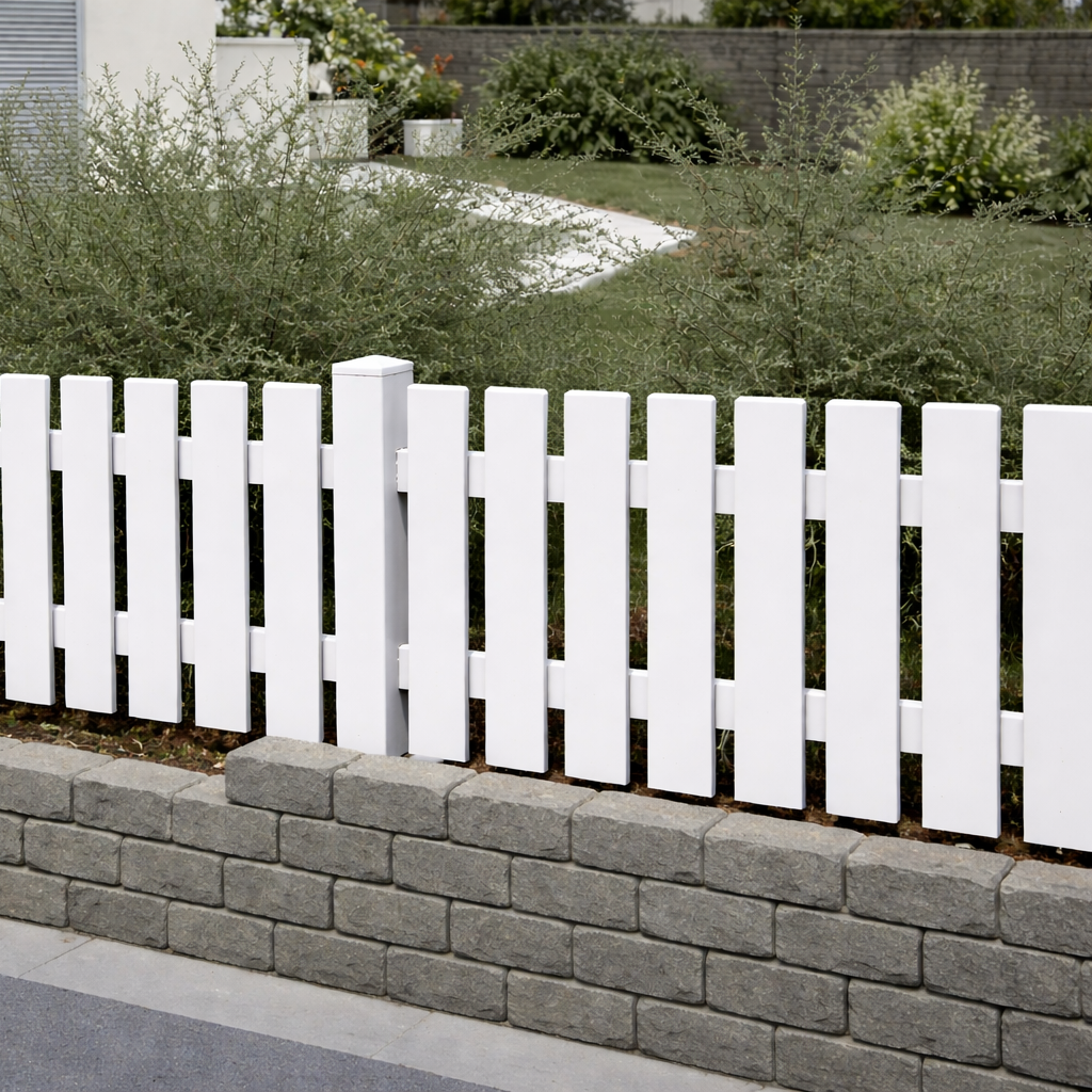 Zaunlatte weiß glatt 120x25 mm