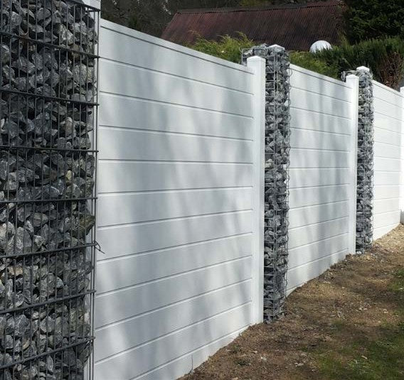 Sichtschutzzaun Kunststoff - Weiß Klassische Optik