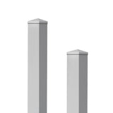 Kunststoff Zaunpfosten stahlverstärkt 10x10 cm Lichtgrau - Zaunstudio