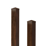 Kunststoff Zaunpfosten stahlverstärkt 10x10 cm Nussbaum - Zaunstudio