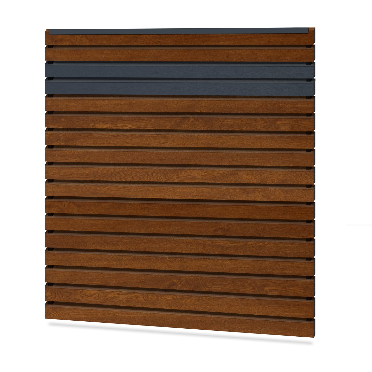 Easy Rhombus Blickdicht Sichtschutzzaun Kunststoff - Golden Oak / Anthrazit + Einschub