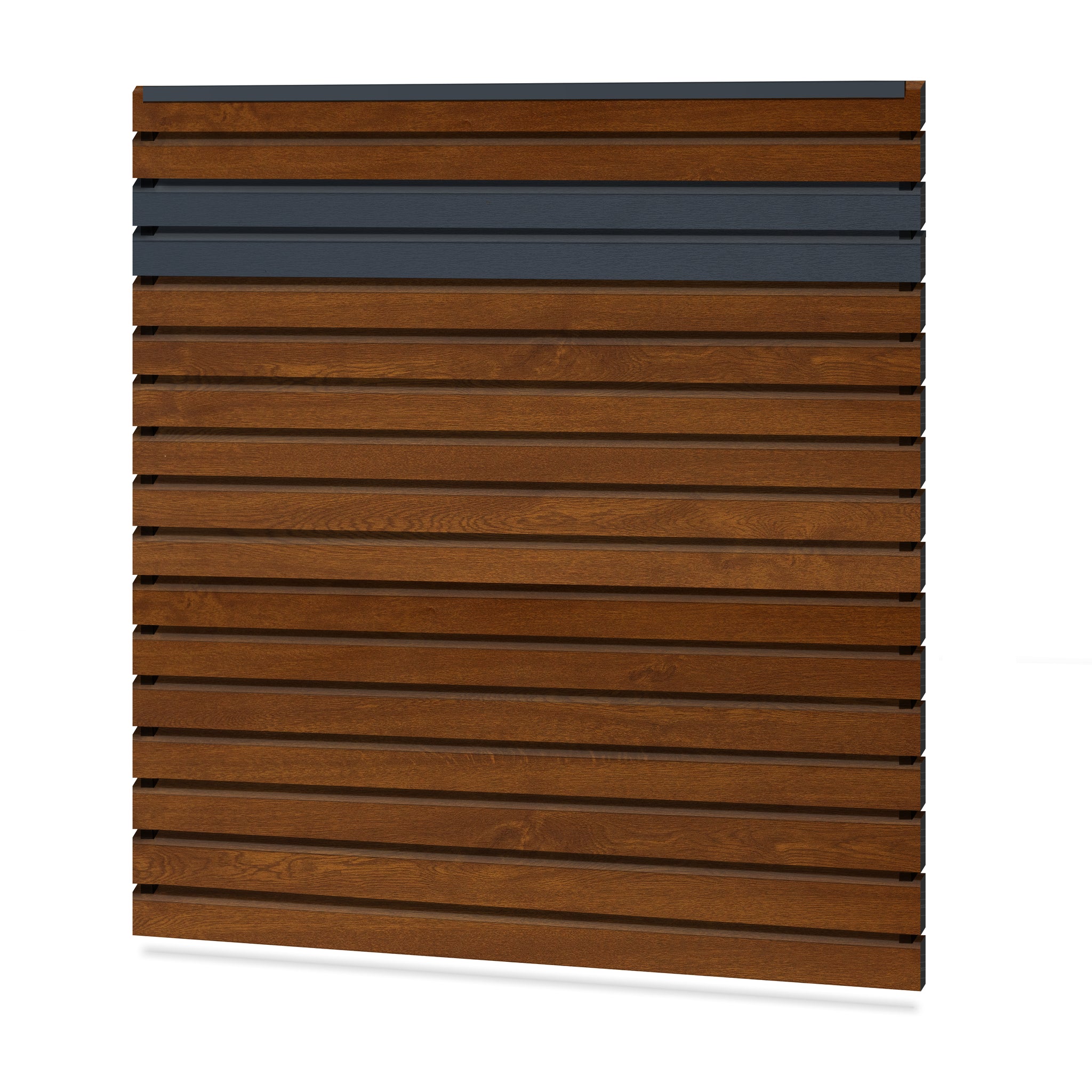Easy Rhombus Blickdicht Sichtschutzzaun Kunststoff - Golden Oak / Anthrazit + Einschub