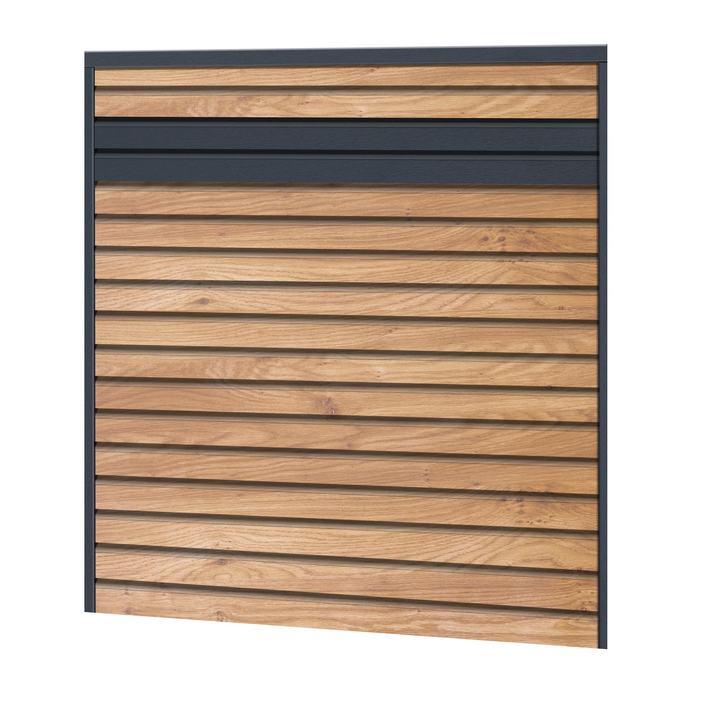 Rhombus Blickdicht Sichtschutzzaun Kunststoff - Irish Oak / Anthrazit Einschub